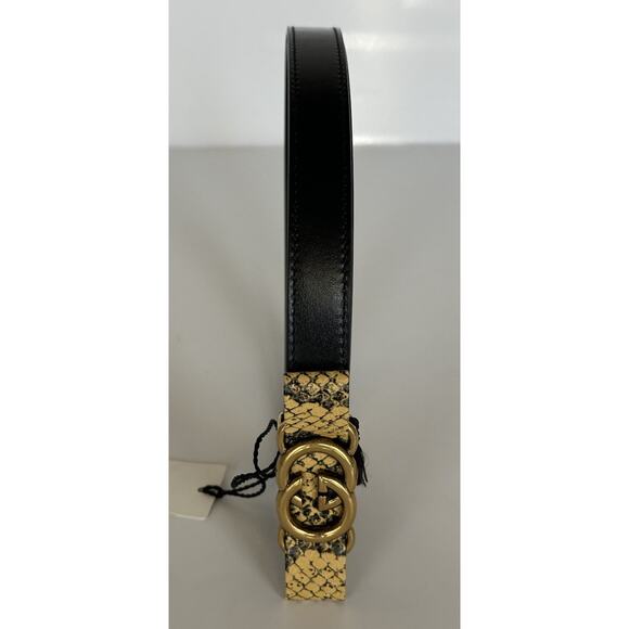 Gucci GG Buckle Women\'s Black Leather Belt 95/38 Made in Italy 745788 NWOT main image 6